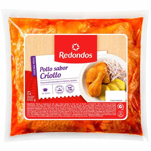 Piernas y Muslos Aderezo Criollo REDONDOS Bolsa 650g