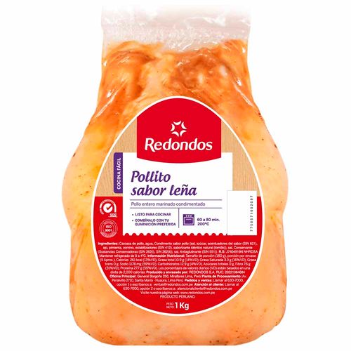 Pollo Entero Aderezo Leña REDONDOS Paquete 1Kg
