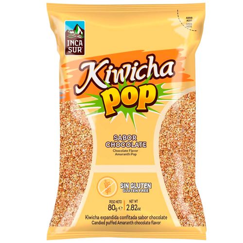 Cereal Kiwicha Pop INCASUR Sabor a Chocolate Caja 80g