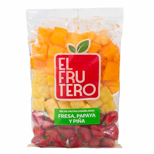Mix de Fresa, Papaya y Piña  EL FRUTERO Bolsa 1Kg