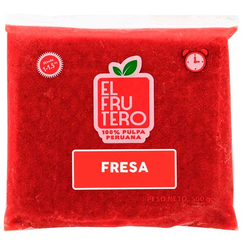 Pulpa de Fresa Congelada EL FRUTERO Bolsa 500g