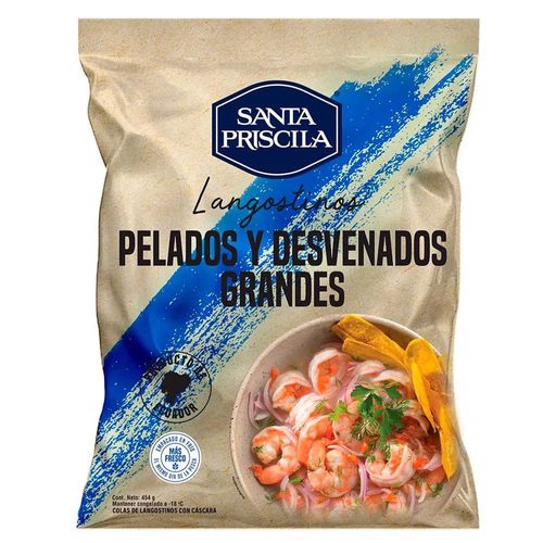 Langostinos Pelado y Desvenado Grandes SANTA PRISCILA Bolsa 454g