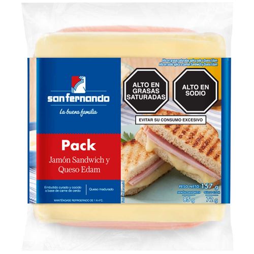 Pack Jamón Sándwich + Queso Edam SAN FERNANDO Bolsa 157g