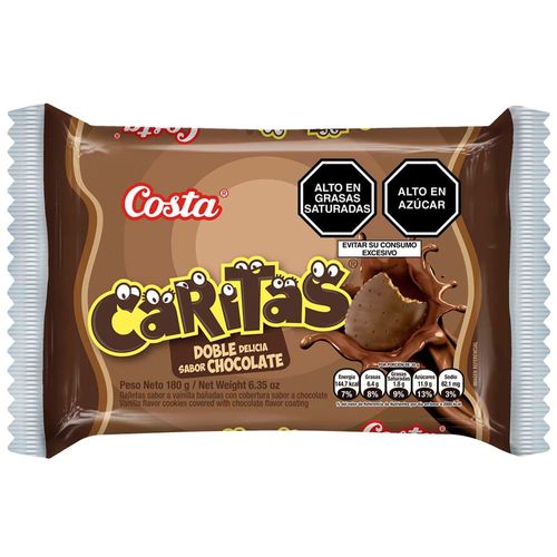 Galletas COSTA Caritas Sabor a Chocolate Paquete 6un