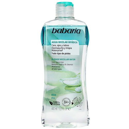 Agua Micelar Bifásica Aloe Vera BABARIA Frasco 400ml