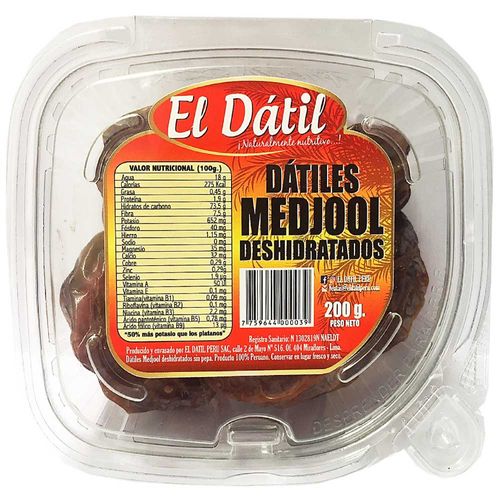 Dátiles Deshidratado EL DÁTIL Táper 200g
