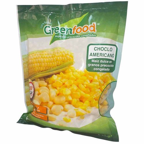 Choclo Americano Precocido Congelado GREEN FOOD Bolsa 400g