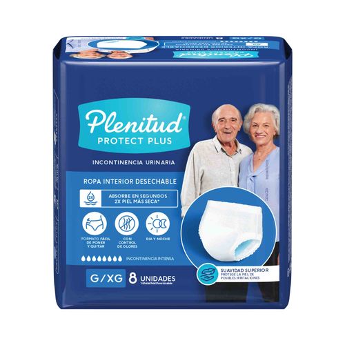 Ropa Interior Desechable PLENITUD Protect Plus Talla G/XG Paquete 8un