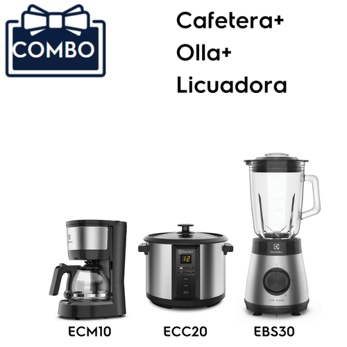 Combo Cafetera ECM10 + Olla ECC20  + Licuadora EBS30