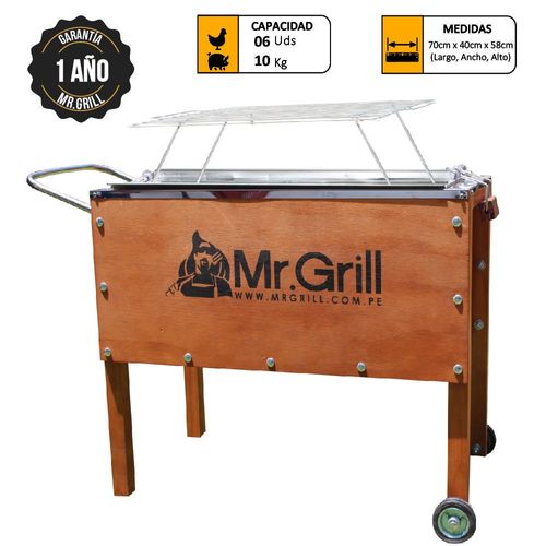 Caja China Mediana Mr. Grill Acero Galvanizado + Parrilla