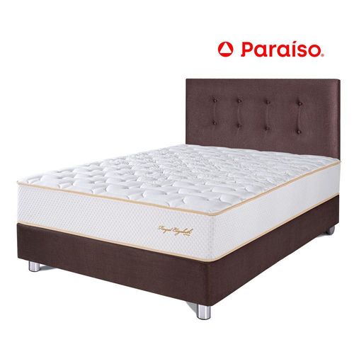 Juego de Dormitorio Paraíso Royal Elizabeth 1.5 Plazas Chocolate + 1 almohada viscoelástica + protector