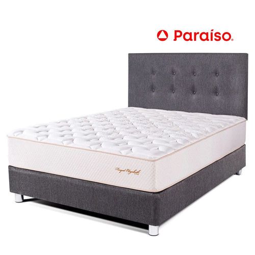 Juego de Dormitorio Paraíso Royal Elizabeth 1.5 Plazas Acero + 1 almohada viscoelástica + protector