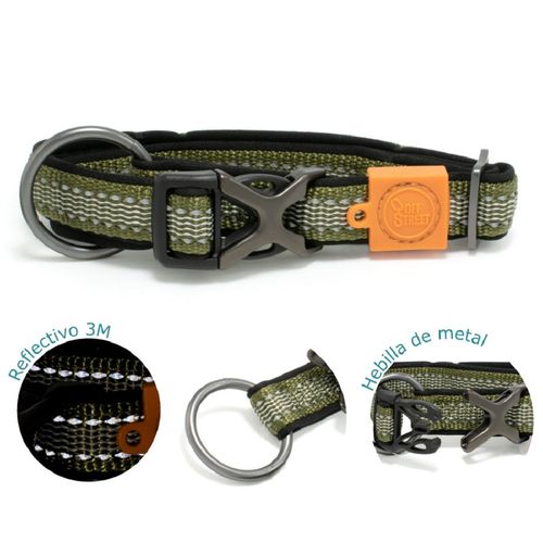 Collar para Perros - Reflectivo 3M Olive Green - S