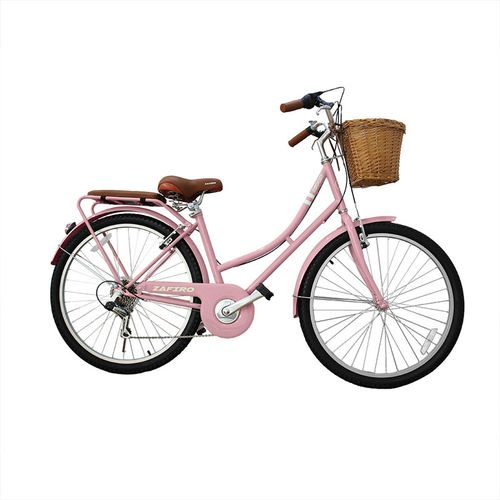 BICICLETA ZAFIRO URBAN MOON PALO ROSA 26" ACERO 6V