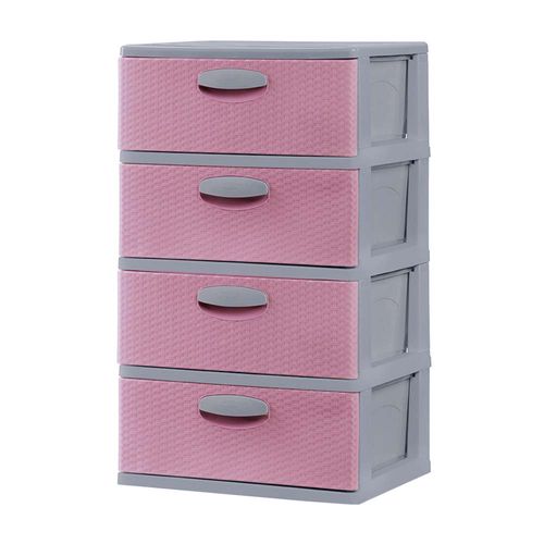 Mega cómoda Mimbre Ratán #4 Rosado Gris