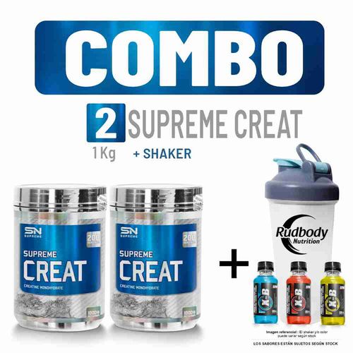 COMBO SUPREME NUTRITION -2 SUPREME CREAT 1 KG. + SHAKER