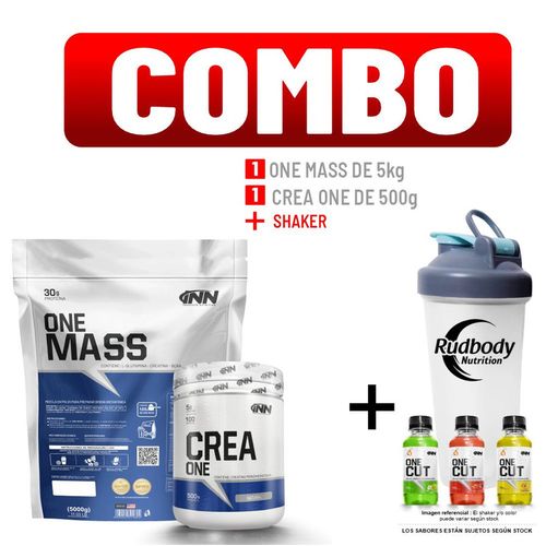 COMBO INNOVATE NUTRITION - ONE MASS 5 KG. VAINILLA + CREA ONE 500 GR. + SHAKER