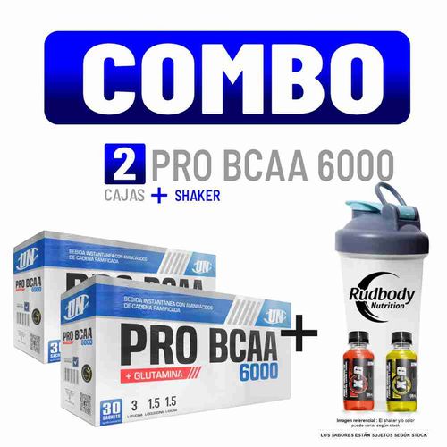 COMBO UNIVERSE NUTRITION - 2 PRO BCAA 6000 CAJA 30 UNID. MANZANA + SHAKER