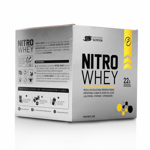 UNIVERSE NUTRITION NITRO WHEY CAJA 10 UNID. VAINILLA