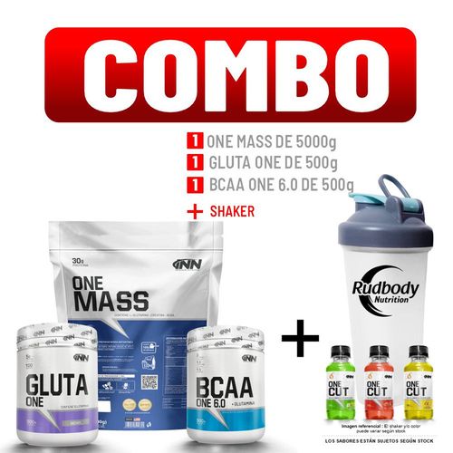 COMBO INNOVATE NUTRITION - ONE MASS 5 KG. CHOCOLATE + GLUTA ONE 500 GR. + BCAA ONE 6.0 500 GR. FRUIT