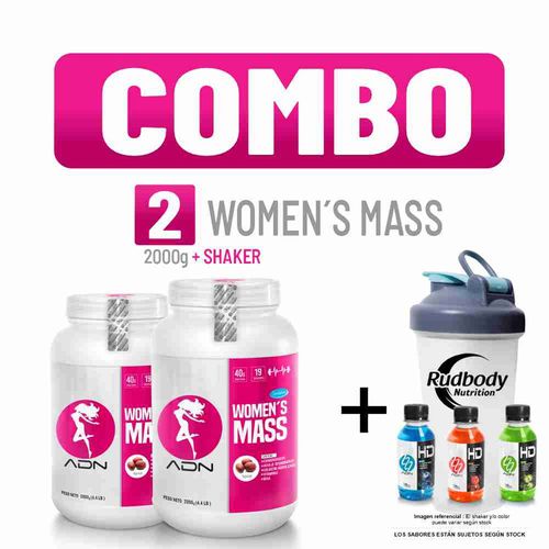 COMBO ADN WOMEN'S - 2 WOMEN'S MASS 2 KG. CHOCOLATE +  SHAKER