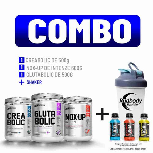 COMBO UNIVERSE NUTRITION - CREABOLIC 500 GR. + GLUTABOLIC 500 GR. + NOX-UP INTENZE 600 GR. FRUIT PUN