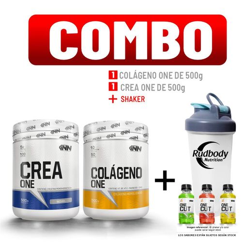 COMBO INNOVATE NUTRITION - CREA ONE 500 GR. + COLÁGENO ONE 500 GR. FRUIT PUNCH + SHAKER