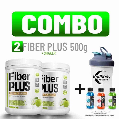 COMBO ADN NUTRITION - 2 FIBER PLUS 500 GR. MANZANA + SHAKER