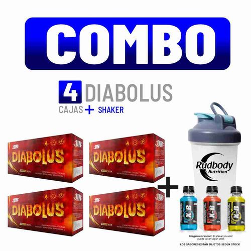 COMBO UNIVERSE NUTRITION - 4 DIABOLUS CAJA 28 UNID. MARACUYÁ + SHAKER