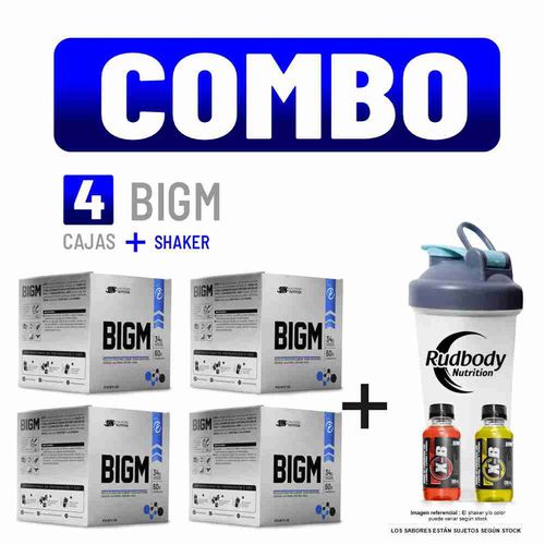 COMBO UNIVERSE NUTRITION - 4 BIGM CAJA 10 UNID. VAINILLA + SHAKER