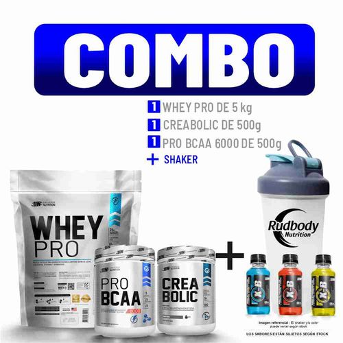 COMBO UNIVERSE NUTRITION - WHEY PRO 5 KG. VAINILLA + CREABOLIC 500 GR. + PRO BCAA 6000 500 GR. NARAN