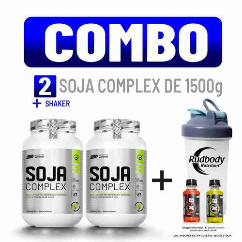 COMBO UNIVERSE NUTRITION - 2 SOJA COMPLEX 1.500 KG. COOKIE + SHAKER