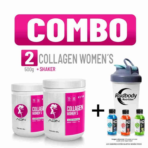 COMBO ADN WOMEN'S - 2 COLLAGEN WOMEN'S 500 GR. FRUIT PUNCH + SHAKER