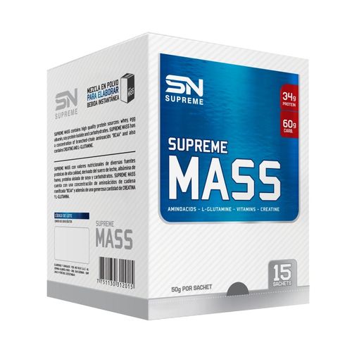 SUPREME NUTRITION SUPREME MASS CAJA 15 UNID. CHOCOLATE