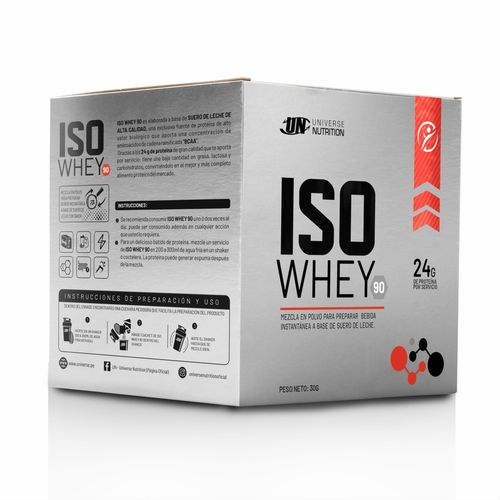 UNIVERSE NUTRITION ISO WHEY 90 CAJA 10 UNID. CHOCOLATE