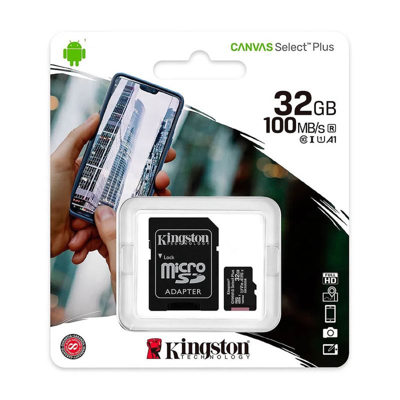 Memoria-Micro-SD-Kingston-32GB-Clase-10-100MB-s