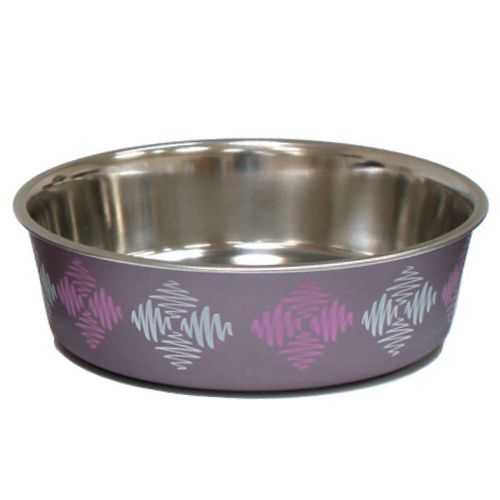 Plato para Perros - Diseño Rombos Morados 17cm