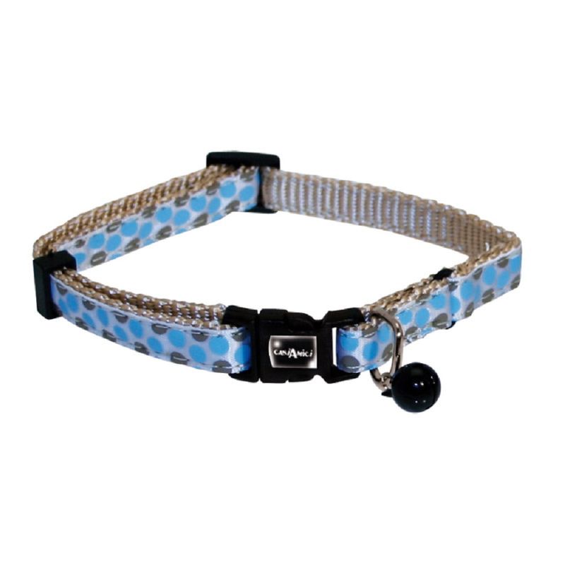 Collar-para-Gatos-de-Nylon-con-puntos-Celeste