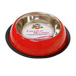 Plato-para-Perros-de-Acero-con-base-Antideslizante---Rojo-XL