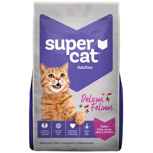 Alimento para Gatos SUPERCAT Adulto Pollo, Carne, Atún y Sardina Bolsa 1Kg