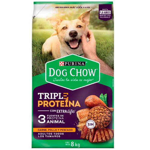 Comida para Perros DOG CHOW AdultoTriple Proteína Bolsa 8Kg