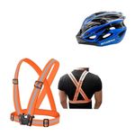KIT-DE-PROTECCION-XCLUSIVE-CASCO-MTB-AZUL-L---CHALECO-REFLECTIVO-NARANJA