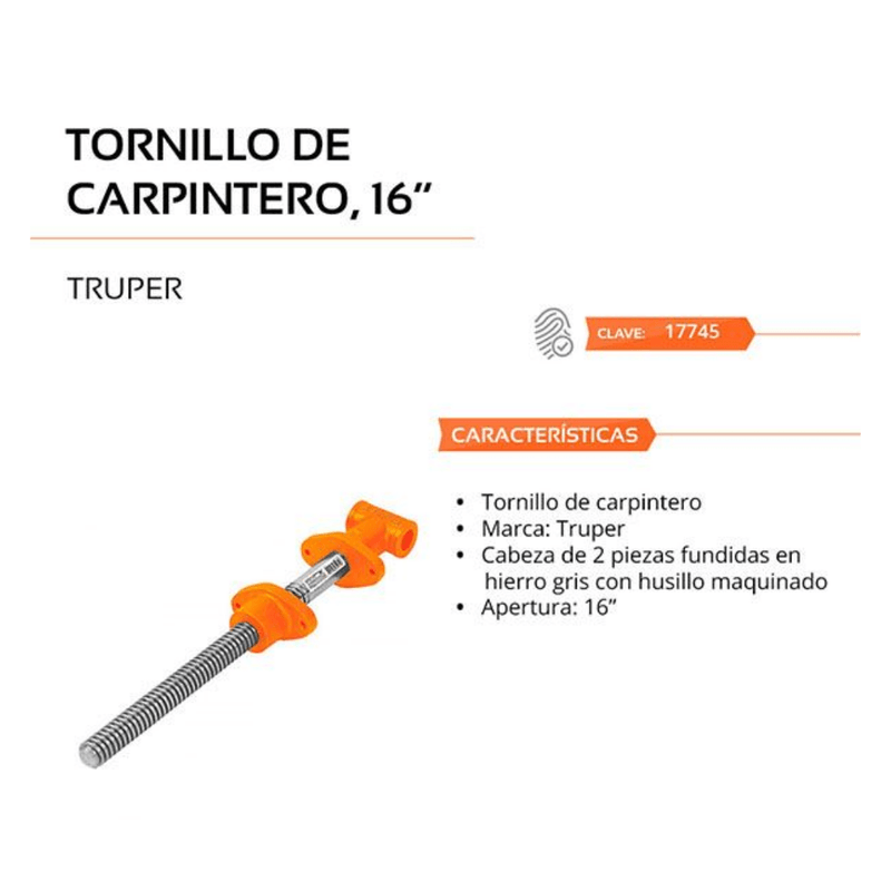 TORNILLO-DE-CARPINTERO-16-PULGADAS-TRUPER-TC-16