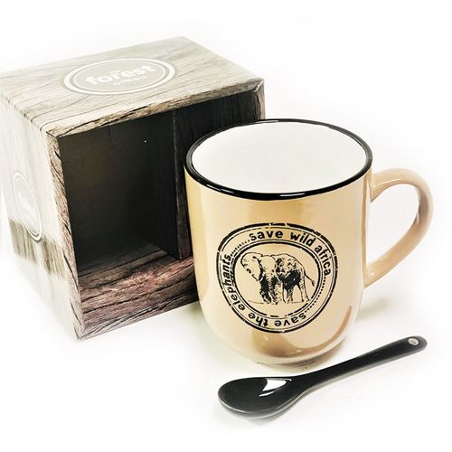 Taza Forest con cucharita Marrón