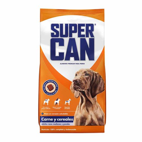 Comida para Perros SUPERCAN Adultos Razas Mediana y Grandes Carne y Cereales Bolsa 15Kg