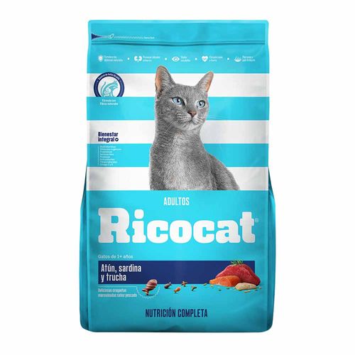 Comida para Gatos RICOCAT Adultos Atún Sardina y Trucha Bolsa 1Kg