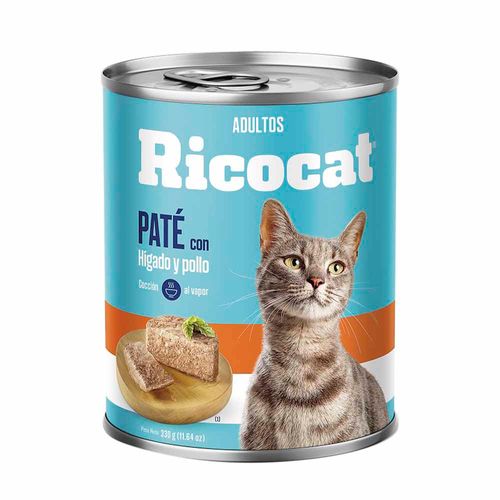 Comida para Gatos RICOCAT Adultos Paté Hígado y Pollo Lata 330g