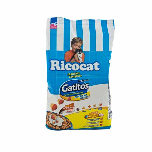 Comida para Gatos RICOCAT Gatitos Carne Pescado y Leche Bolsa 500g