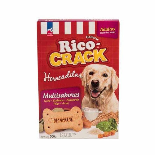 Comida para Perros RICOCRACK Galletas Adultos Todas las Razas Multisabores Caja 500g