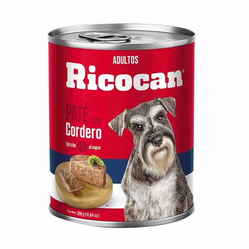 Comida para Perros RICOCAN Adultos Paté con Cordero Lata 330g